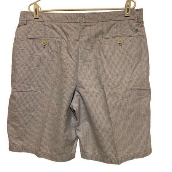 IZOD BLUE & WHITE STRIPED CASUAL SHORTS - Picture 1 of 4